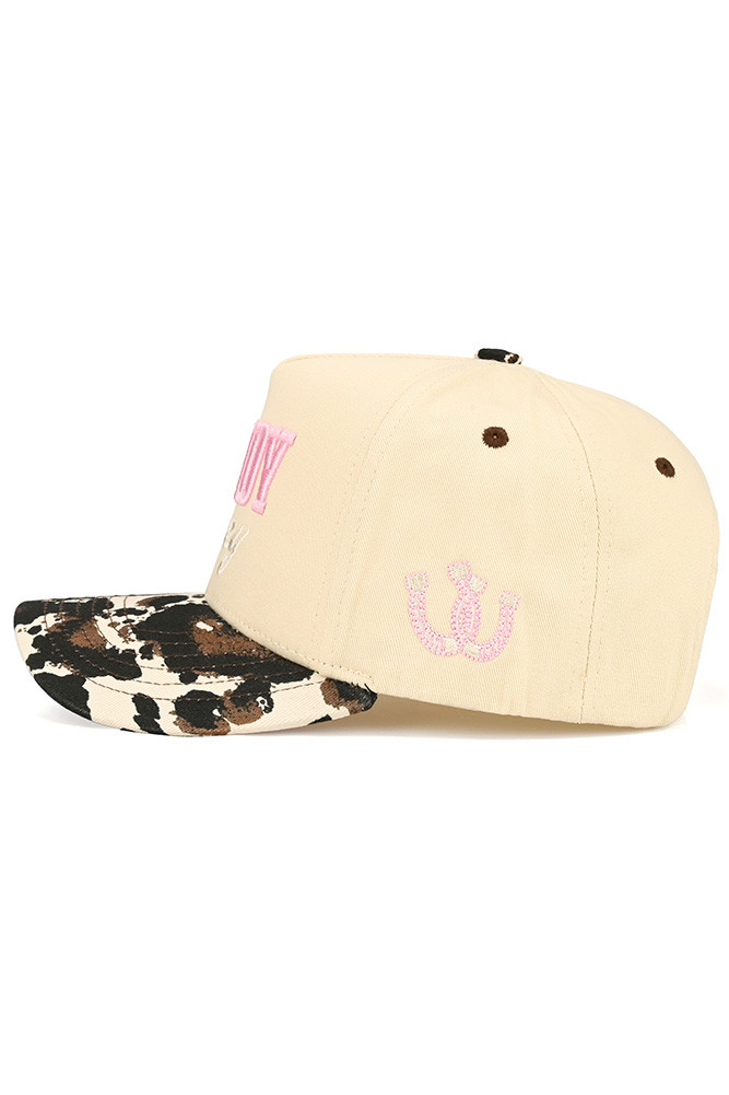 Women's Howdy Honey Letter Embroidered on Two-Tone Trucker Hat in Cow