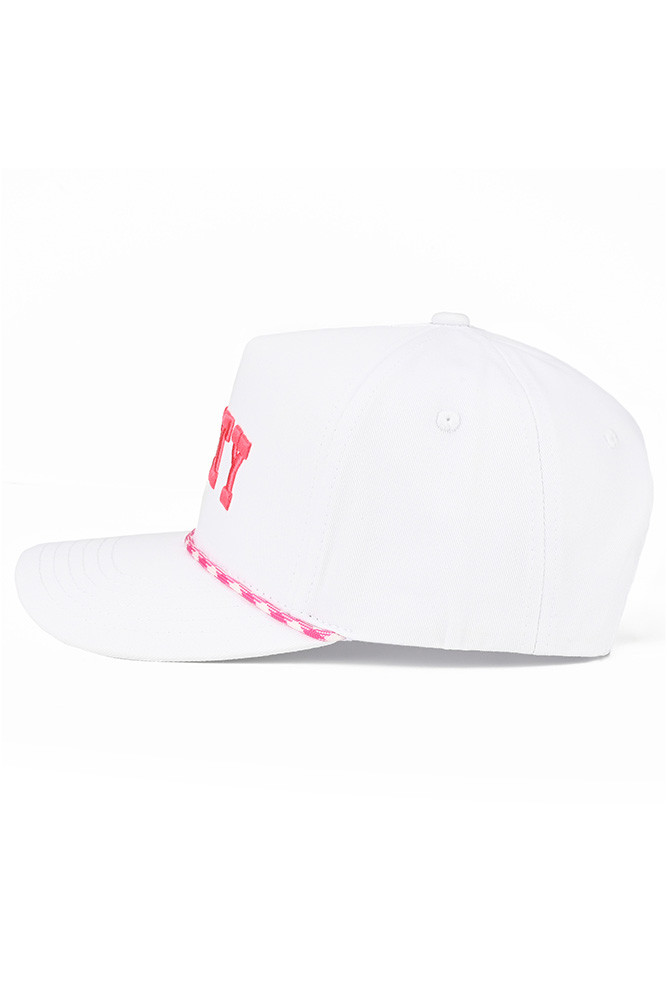 Women's Salty Letter with Color Rope Trucker Hat in Hot Pink