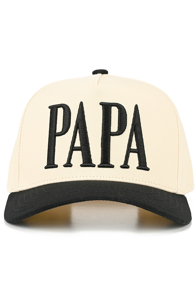 Papa Letter Embroidered on Two-Tone Trucker Hat for Dads in Black