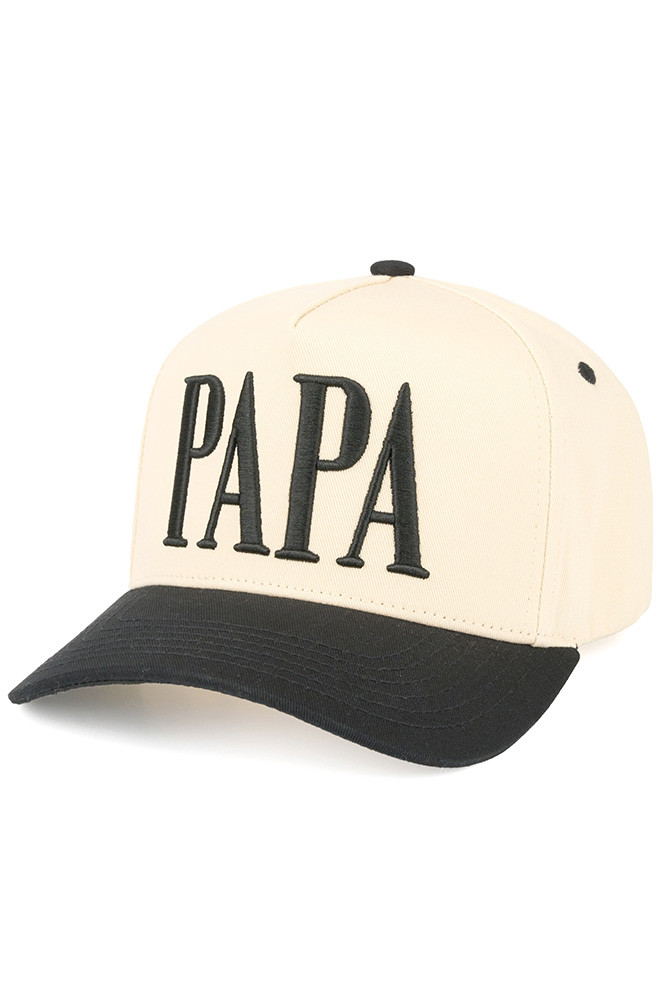 Papa Letter Embroidered on Two-Tone Trucker Hat for Dads in Black