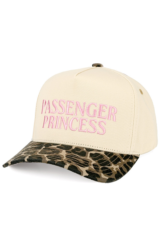 Women's Passenger Princess Letter on Two-Tone Trucker Hat in Leopard