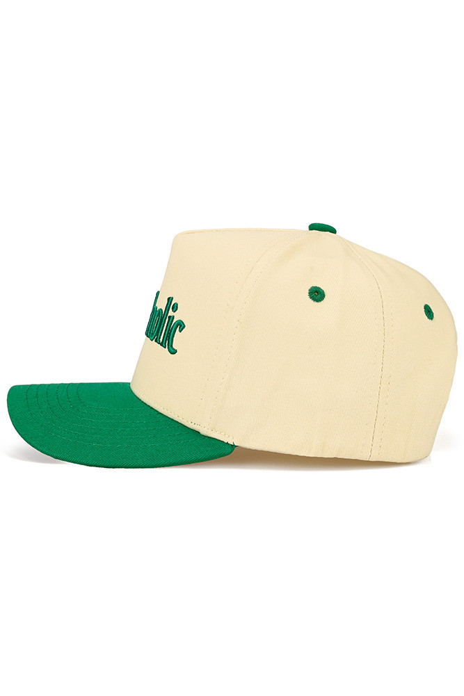 Women's Pickleholic Letter Embroidered Two-Tone Trucker Hat in Green