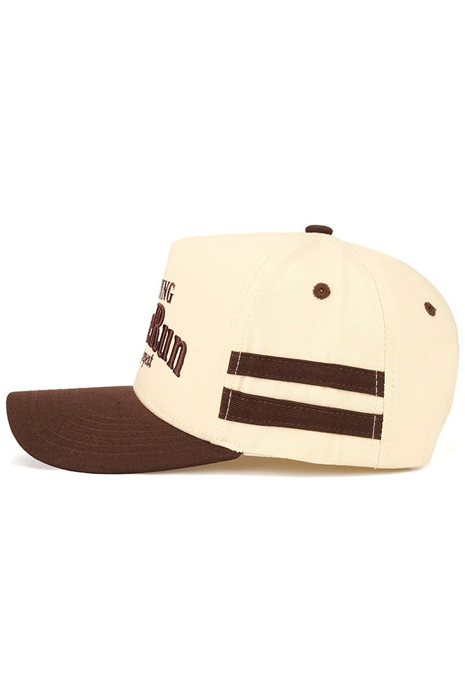 Women's Morning Coffee Run Letter Two-Tone Trucker Hat in Brown