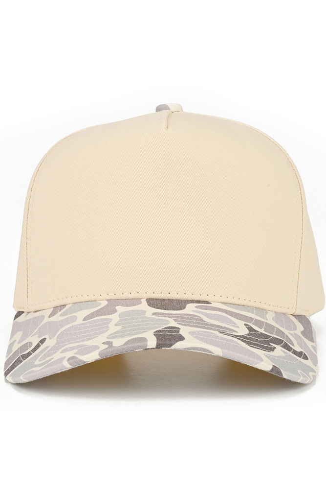 Women's Duck Camo Plain Trucker Hat in Beige