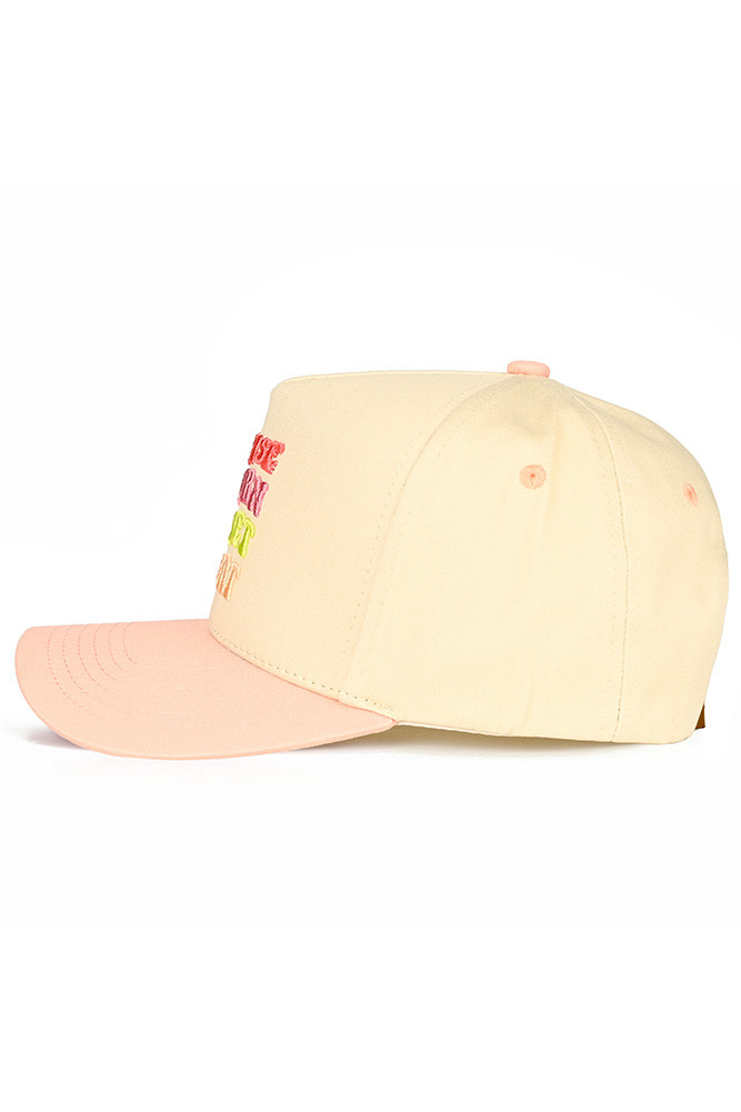 Women's Sunrise Sunburn Sunset Repeat on Two-Tone Trucker Hat in Peach