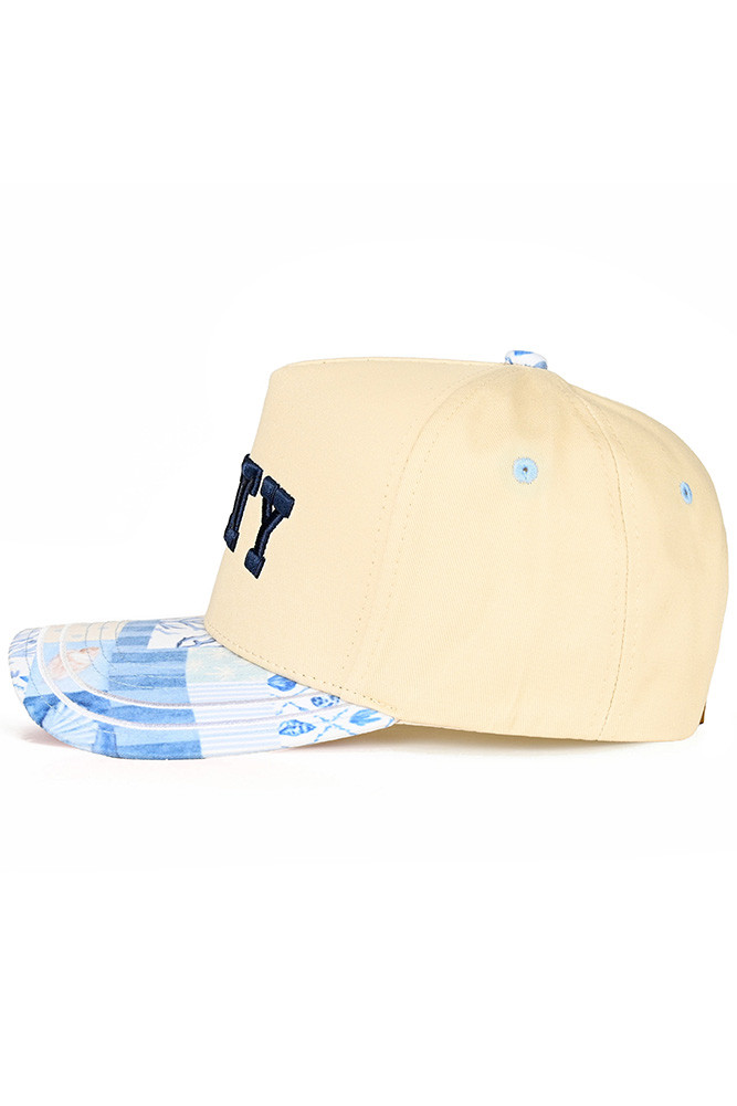 Women's Salty Letter Embroidered on Two-Tone Trucker Hat in Blue