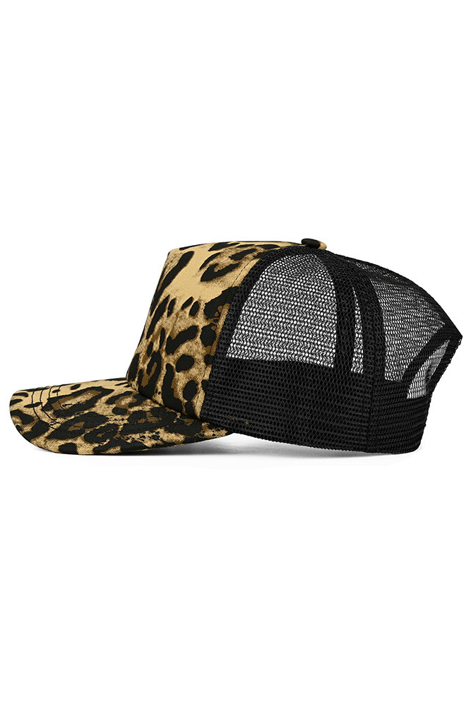Women's Leopard Pattern with Mesh Back Baseball Cap Trucker Hat in Leopard