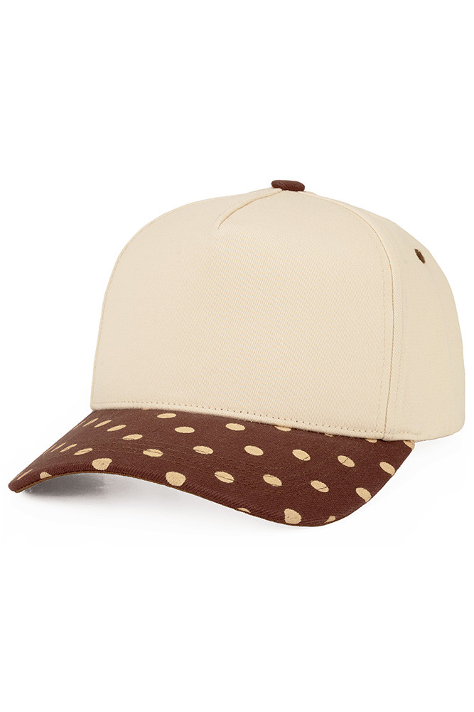 Women's Polka Dot Pattern Brim Criss-Cross Ponytail Trucker Hat by BURACQ