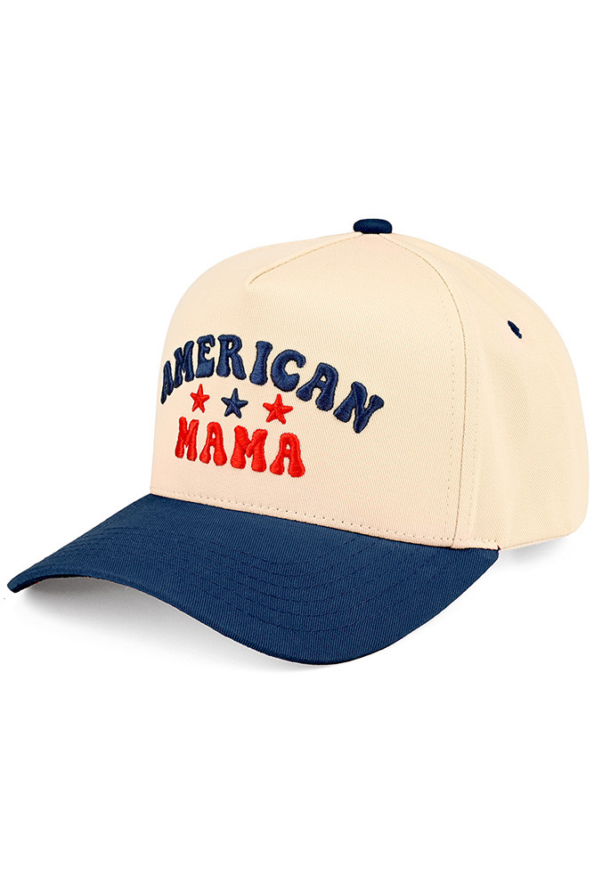 Women's American Mama Letter on Two-Tone Trucker Hat by BURACQ
