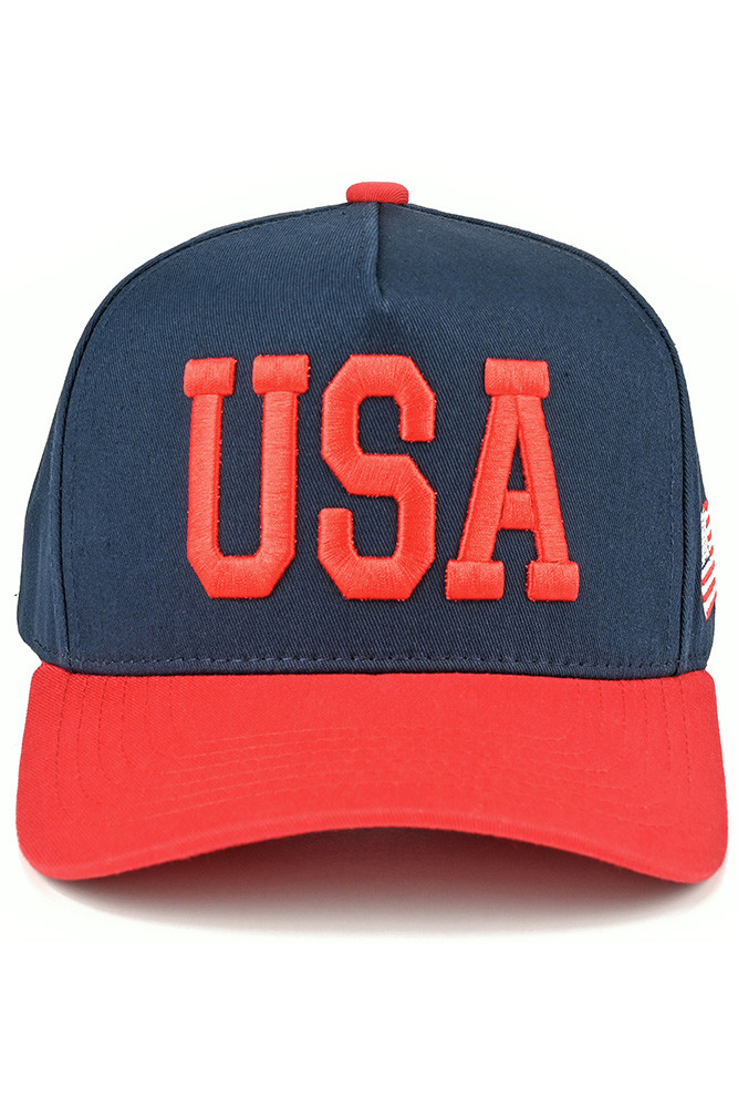 Women's Two-Tone Flag USA Letter on Two-Tone Trucker Hat — trucker hat photo 2