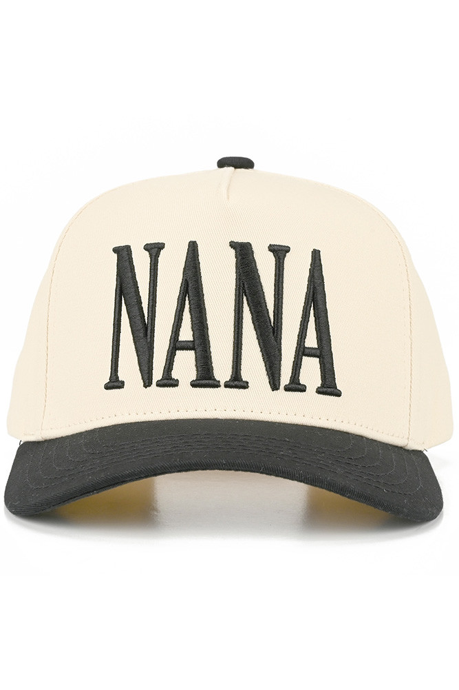 Women's Nana Letter on Two-Tone Trucker Hat in Black
