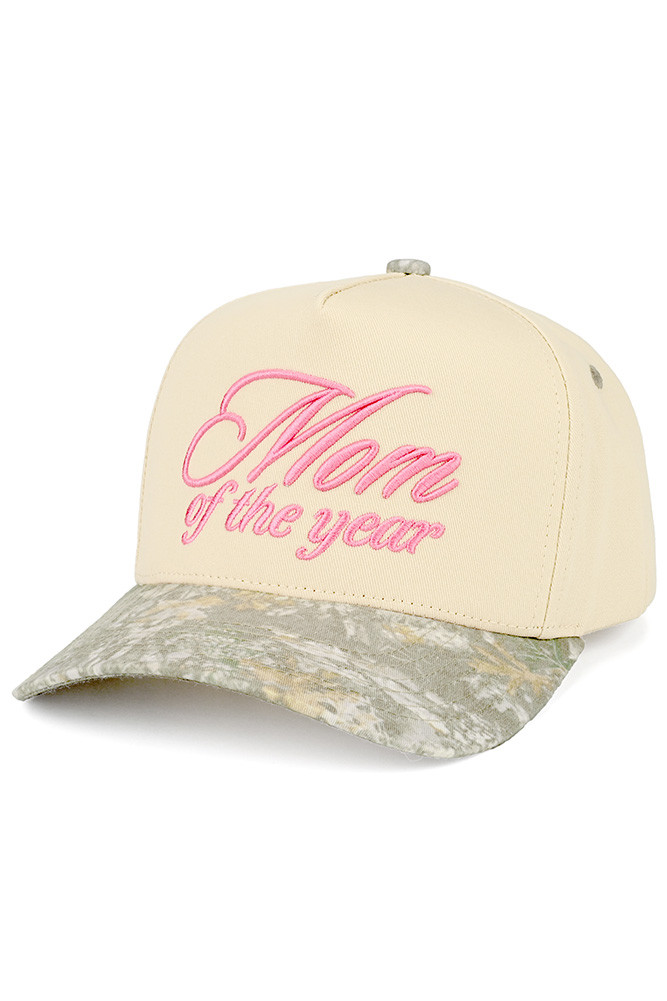 Women's Mom of the Year Letter on Two-Tone Trucker Hat — trucker hat photo 7