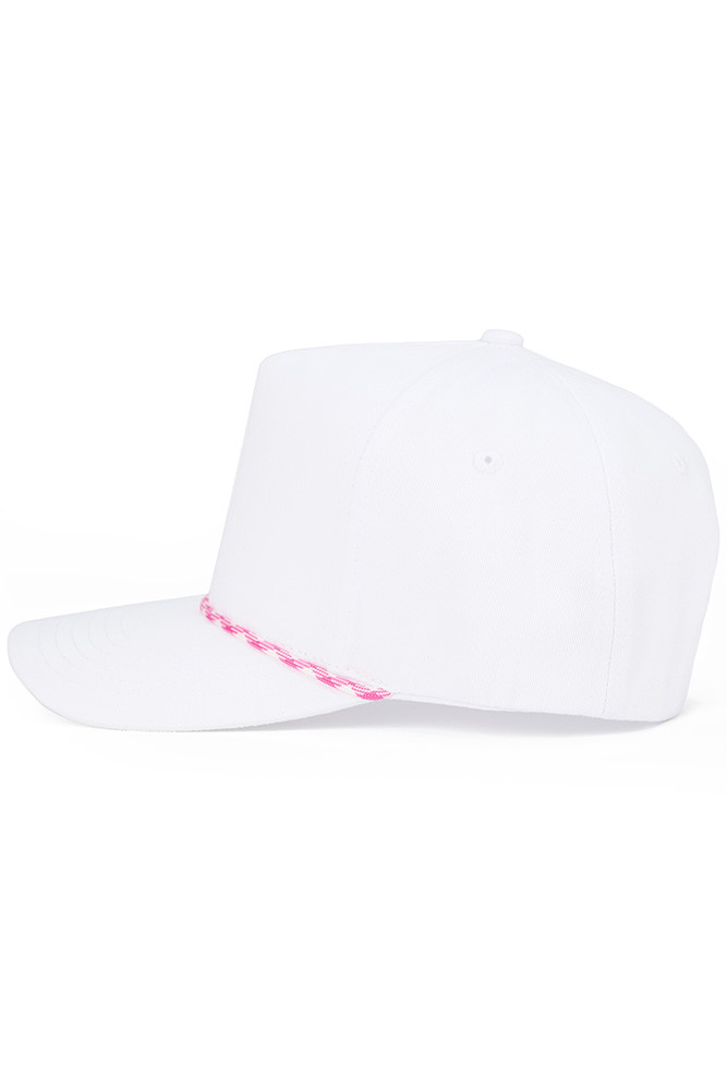 Women's Solid with Two-Tone Rope Trucker Hat in Hot Pink