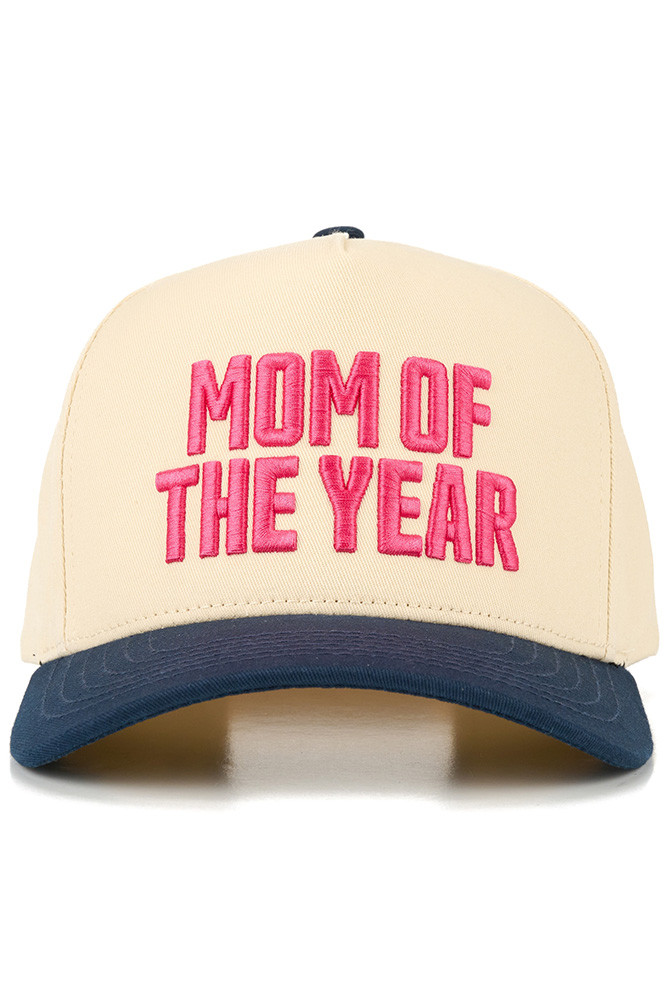 Women's Mom of the Year Letter on Two-Tone Trucker Hat in Navy