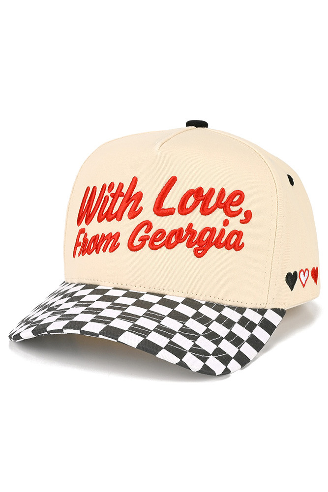 Women's With Love from Letter on Two-Tone Trucker Hat in Black