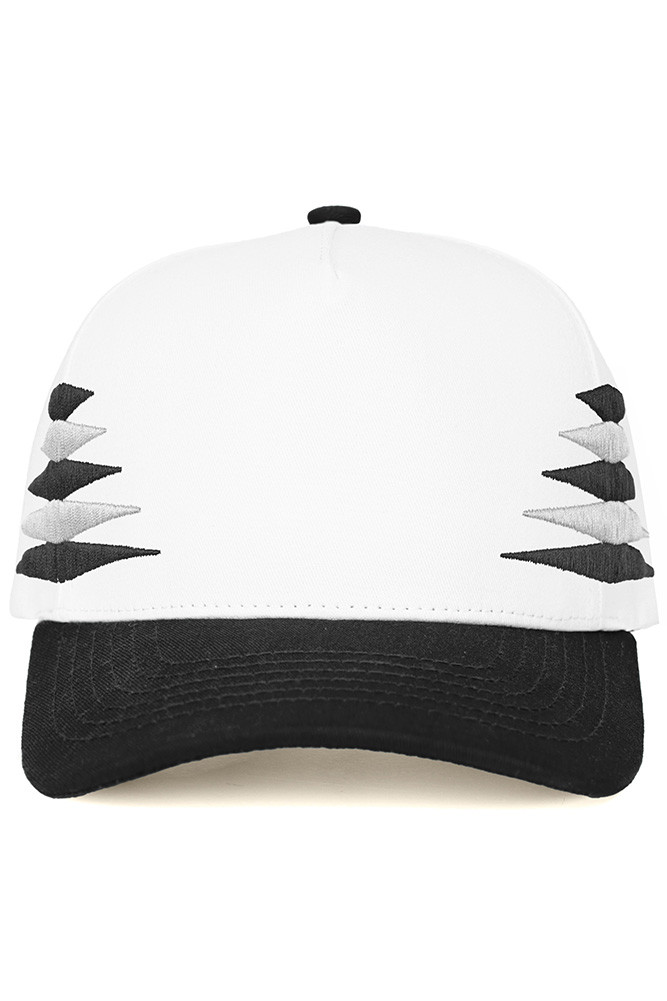 Women's Two-Tone Diamond Pattern on Two-Tone Trucker Hat in Black Silver