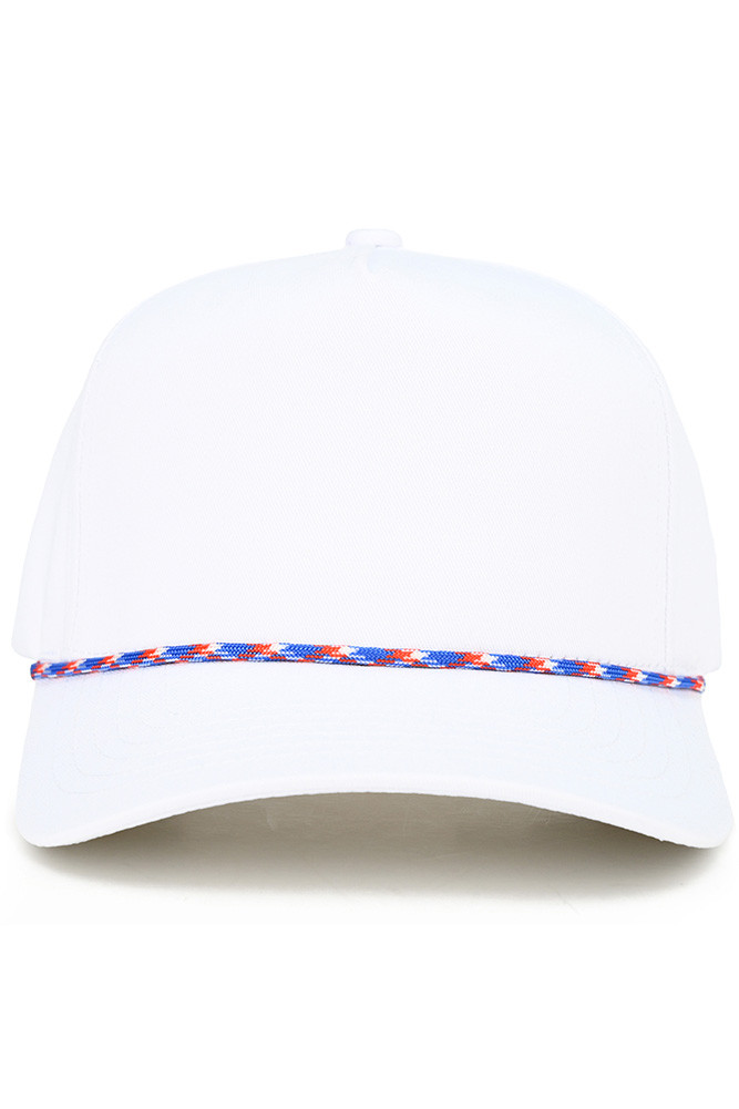 Women's Solid with USA Theme Rope Trucker Hat in USA