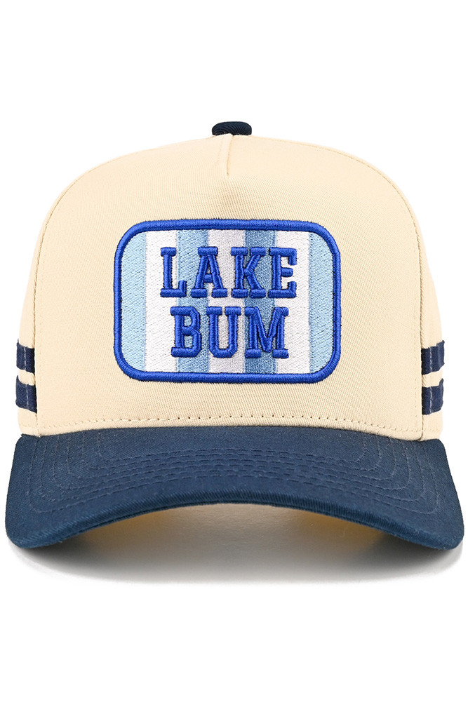 Women's Lake Bum Letter Embroidered Two-Tone Trucker Hat by BURACQ