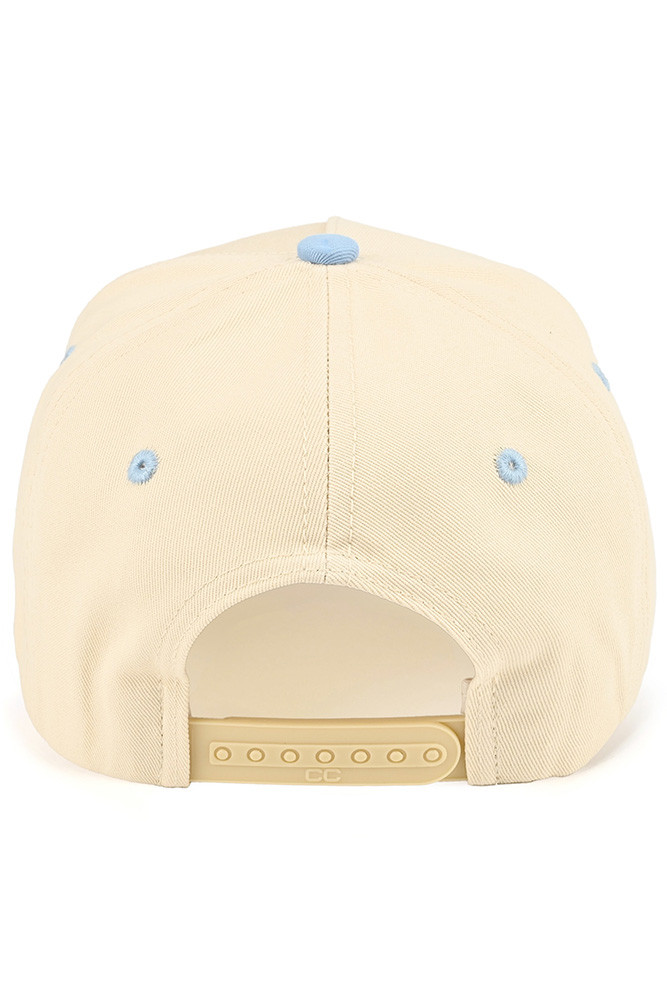 Women's Happier at the Lake Letter Two-Tone Trucker Hat in Sky Blue