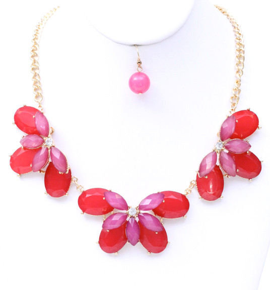 Women's Jewel Petal Statement Necklace and Earring Set – Style S2451 — earrings photo 4