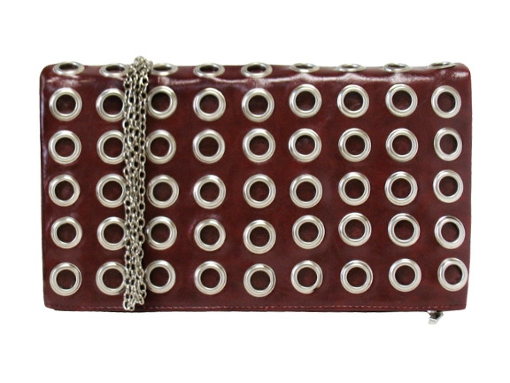 Women's Grommet Studded Clutch with Chain Strap – Style EBP2066 by BURACQ