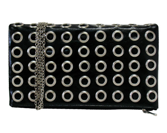 Women's Grommet Studded Clutch with Chain Strap – Style EBP2066 — clutch photo 2