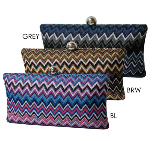 Women's Chevron Pattern Hard Case Evening Clutch – Style EHP7076 — clutch photo 4