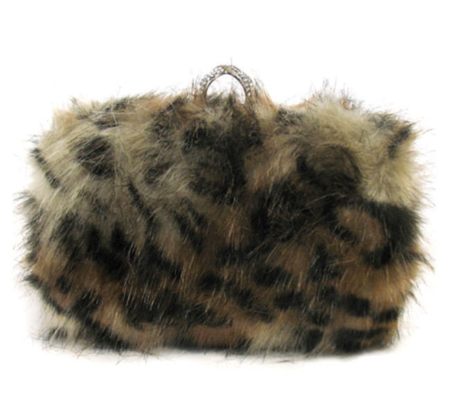 Women's Faux Fur Animal Print Evening Clutch – Style EHP7308 by BURACQ