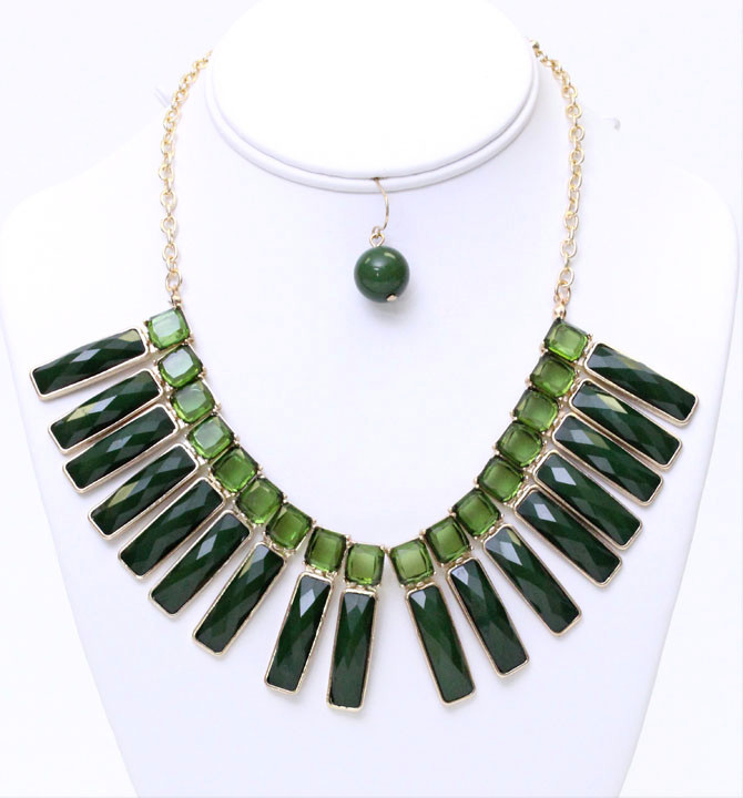 Women's Bar Bib Statement Necklace and Earring Set – Style S1940 — earrings photo 3