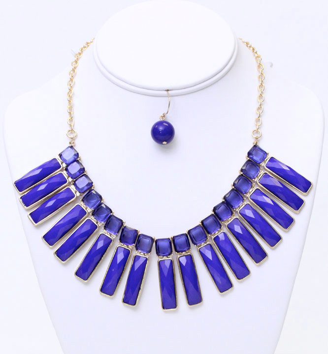 Women's Bar Bib Statement Necklace and Earring Set – Style S1940 — earrings photo 4