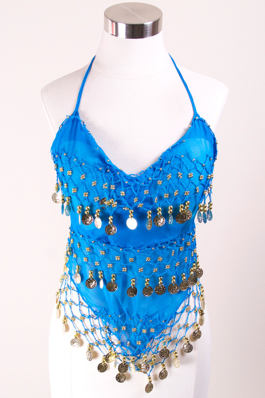 Women's Belly Dance Coin Halter Top – Style C054B by BURACQ