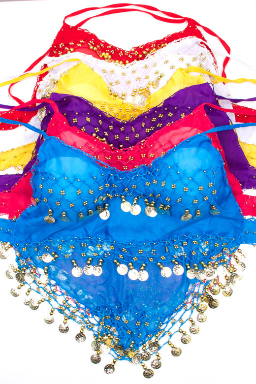 Women's Belly Dance Coin Halter Top – Style C054B — top photo 3