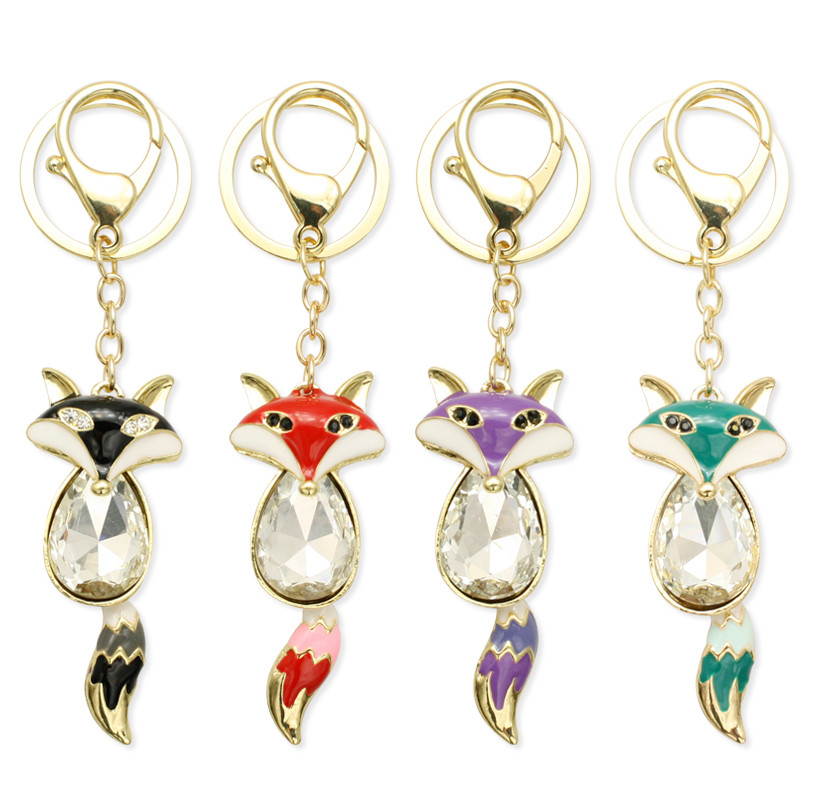 Rhinestone Fox Keychain – Style KCY334AS — keychain photo 2
