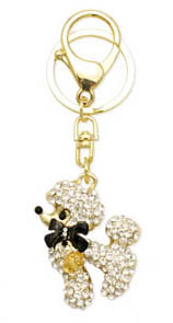 Rhinestone Poodle Keychain – Style KCY1037AS by BURACQ