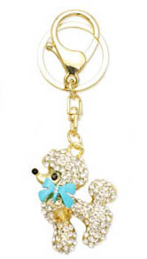 Rhinestone Poodle Keychain – Style KCY1037AS — keychain photo 3
