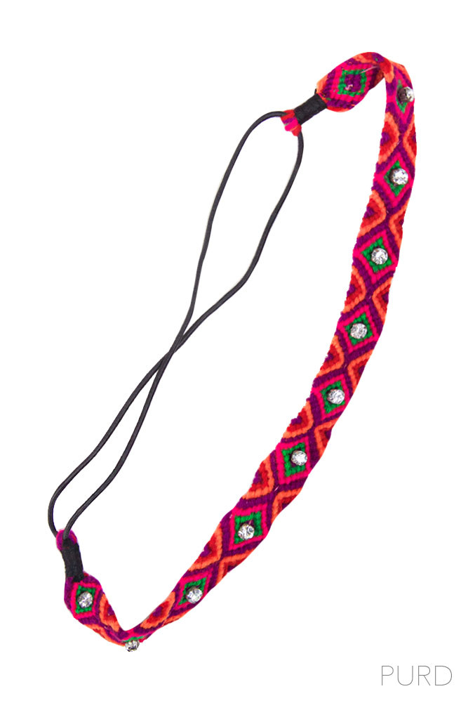 Women's Braided Beaded Elastic Headband – Style JH00124 — headband photo 4