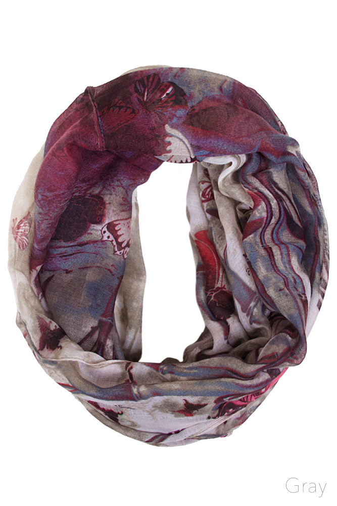 Women's Abstract Print Infinity Scarf – Yellow — infinity scarf photo 4