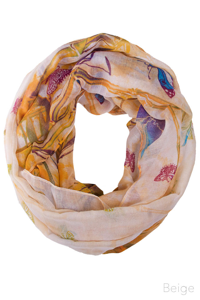Women's Abstract Print Infinity Scarf – Yellow — infinity scarf photo 2