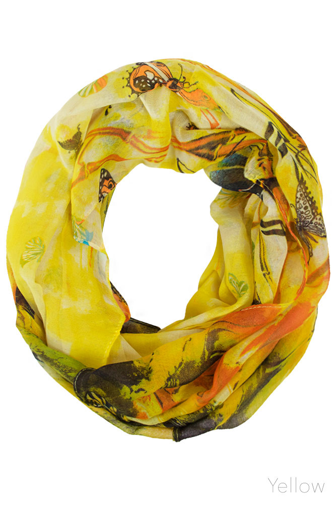 Women's Abstract Print Infinity Scarf – Yellow — infinity scarf photo 6