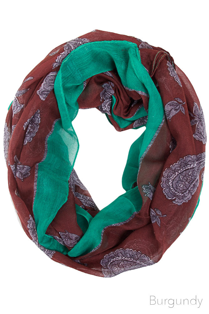 Women's Floral Print Infinity Scarf – Style 323E by BURACQ
