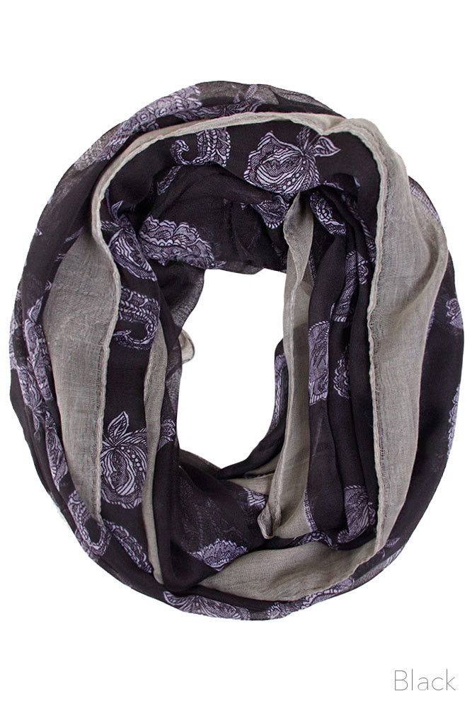 Women's Floral Print Infinity Scarf – Style 323E — infinity scarf photo 2