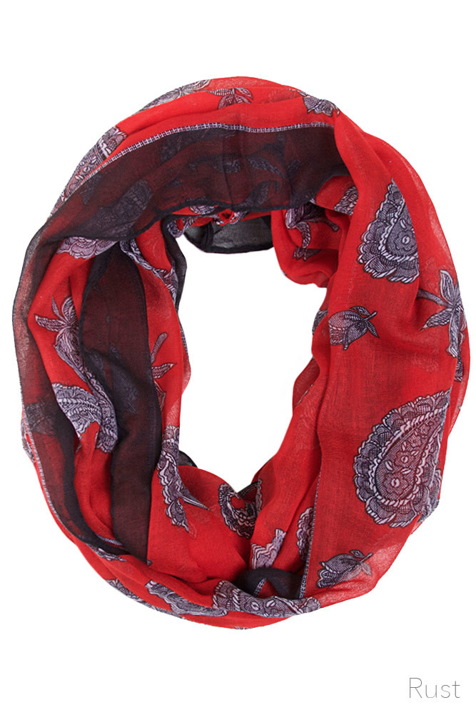 Women's Floral Print Infinity Scarf – Style 323E — infinity scarf photo 3
