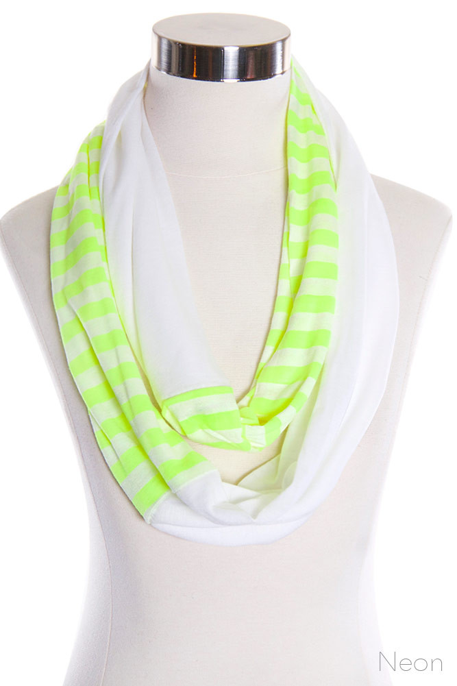 Women's Neon Stripe Infinity Scarf – Neon in Neon by BURACQ