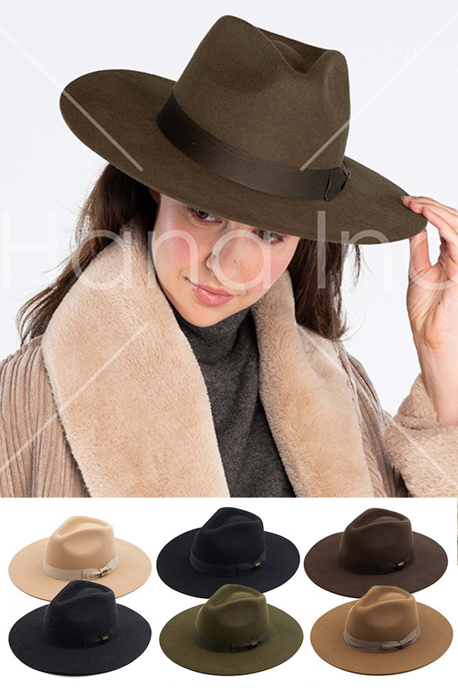 C.C WOOL FELT BRIM HAT-W771 - HANA 