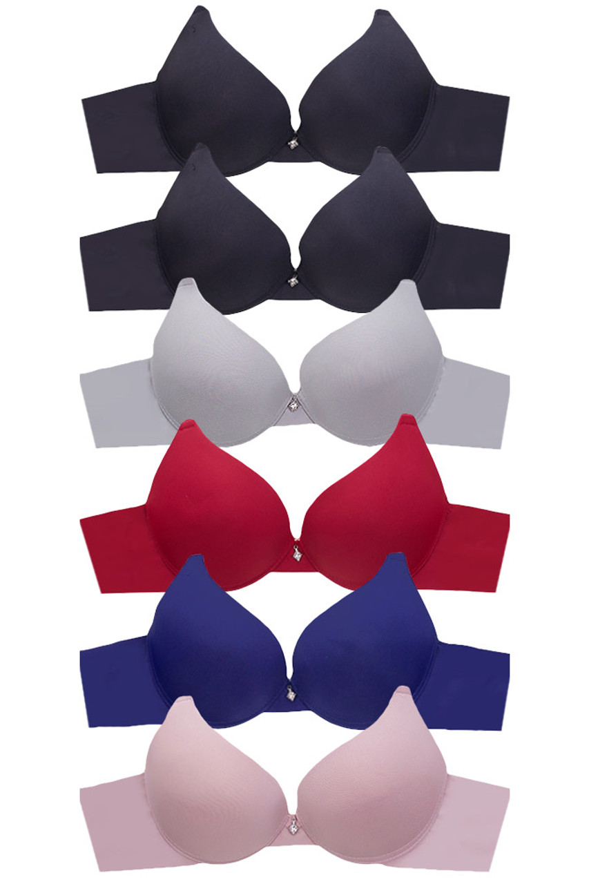 WIDE BAND POWER PUSH UP BRA-2190 (6pc) - HANA WHOLESALE