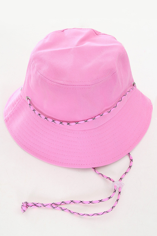 SOLID CHIN STRING BUCKET HAT-BHU110065 