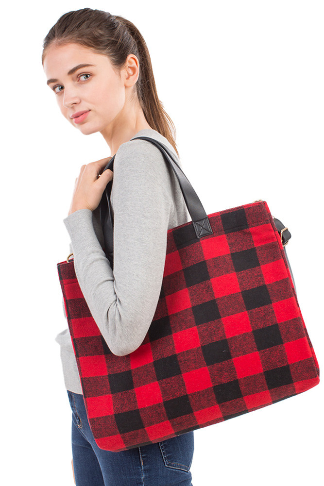 red large tote bag