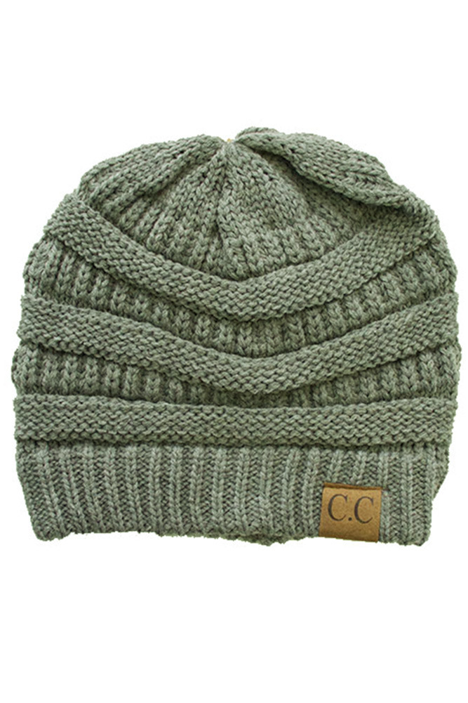 RIBBED KIT SOLID COLOR BEANIE-HAT-20A HANA WHOLESALE
