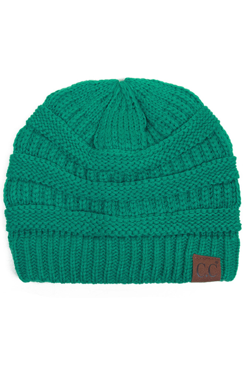 C.C RIBBED KIT SOLID COLOR BEANIE-HAT-20A - HANA WHOLESALE