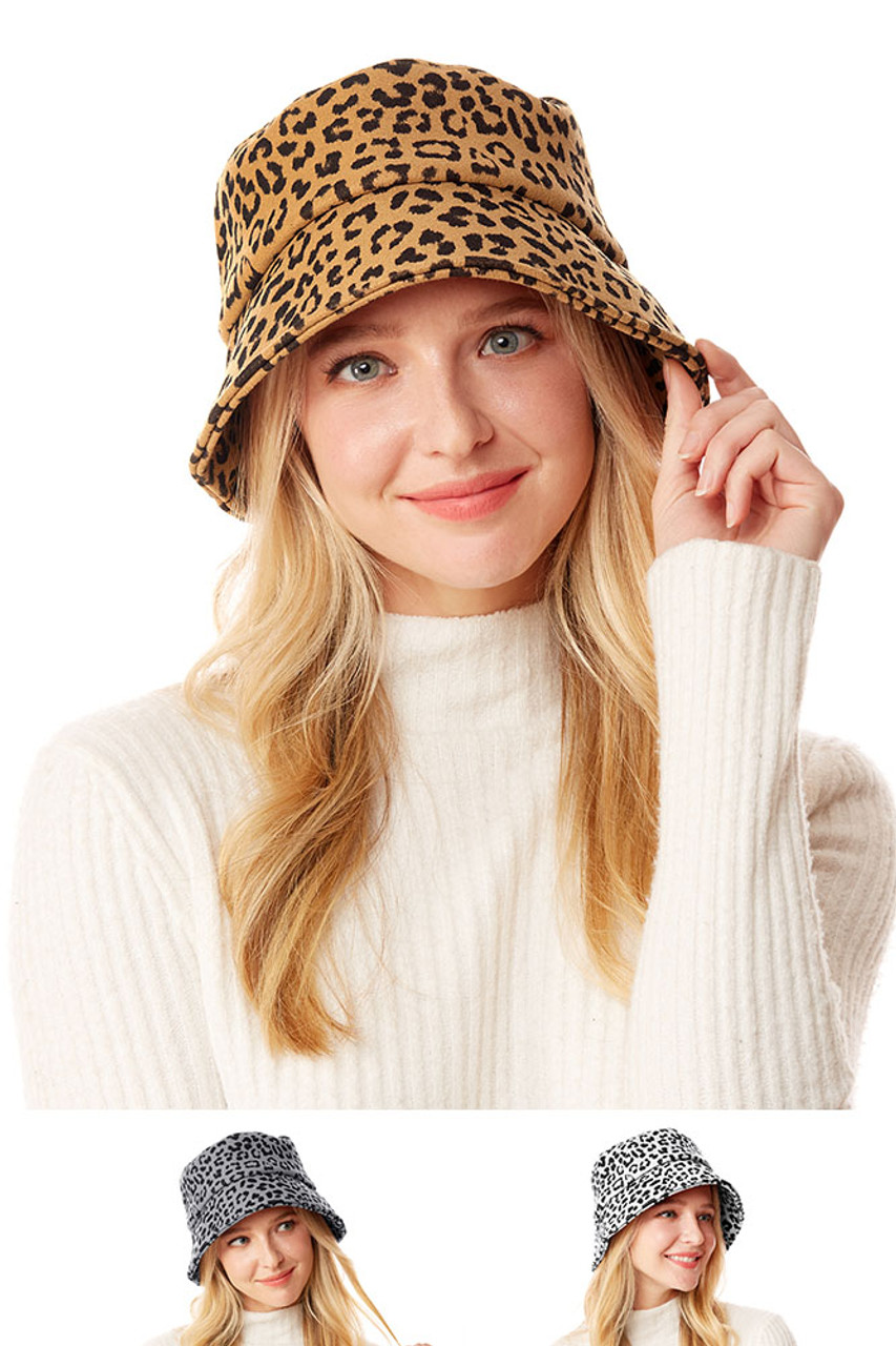 Leopard Print Bucket HatLOH177 HANA WHOLESALE